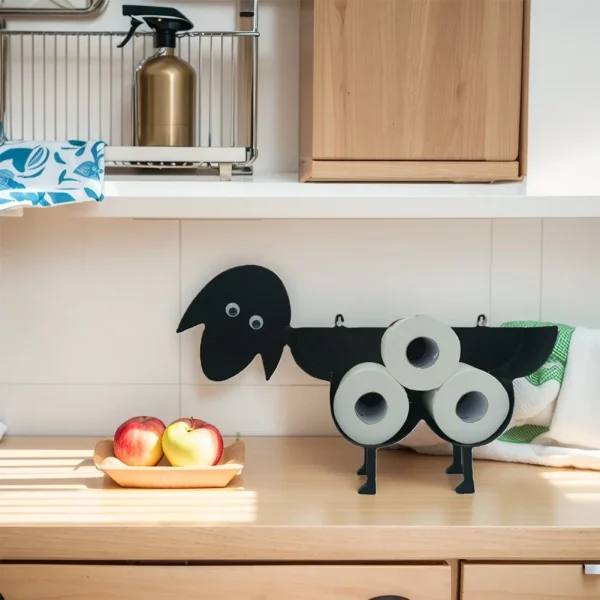 Steel Toilet Paper Holder Bathroom Wall Decoration Mount Kitchen Paper Shelf Storage Sheep 7 Rolls Metal Sheep Roll Tissue Stand 2