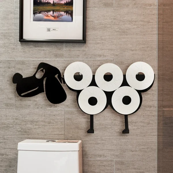 Steel Toilet Paper Holder Bathroom Wall Decoration Mount Kitchen Paper Shelf Storage Sheep 7 Rolls Metal Sheep Roll Tissue Stand 5