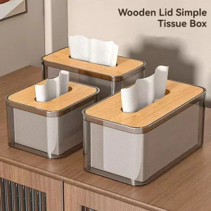 Premium Clear Tissue Box Organizer Portable Toilet Paper Holder for Living Room Home Napkin Storage Solution 1