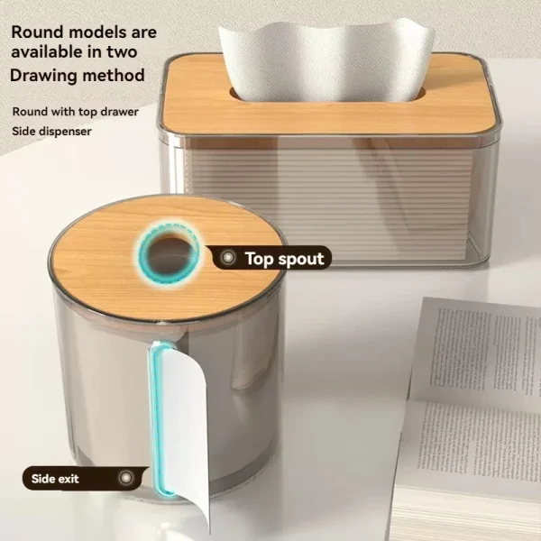 Premium Clear Tissue Box Organizer Portable Toilet Paper Holder for Living Room Home Napkin Storage Solution 5