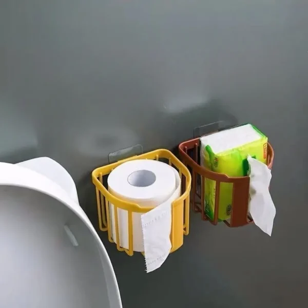 Non Perforated Bathroom Tissue Holder Lightweight Toilet Storage Rack Toilet Paper Drawer Toilet Paper Roll Wall Mounted 3