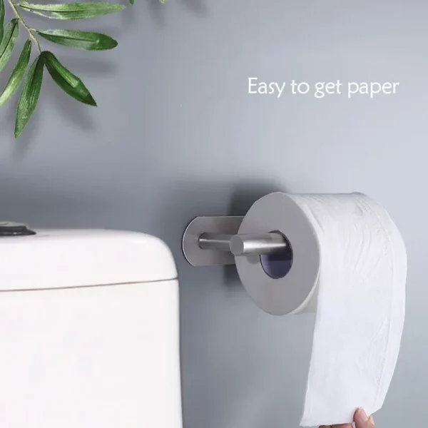 Stainless Steel Paper Towel Holder Adhesive Toilet Roll Paper Holder No Hole Punch Kitchen Bathroom Toilet Lengthen Storage Rack 4
