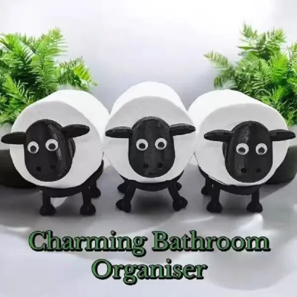 1/3/5PCS Sheep Toilet Roll Holder Funny Toilet Paper Holder Free Standing Bathroom Set Black Sheep Roll Rack Cute Bathroom Decor 2