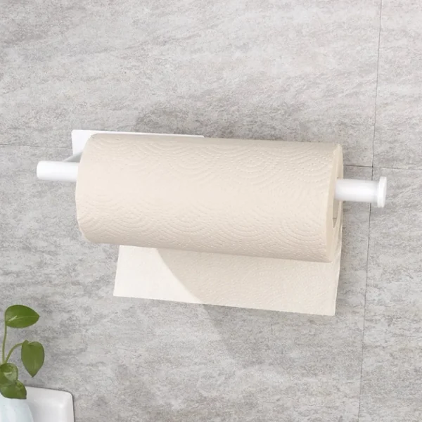 White Paper Roll Holder Adhesive Stainless Steel Black Brushed Gold Bathroom Toilet Kitchen Paper Towel Holder Tissue Hanging 3