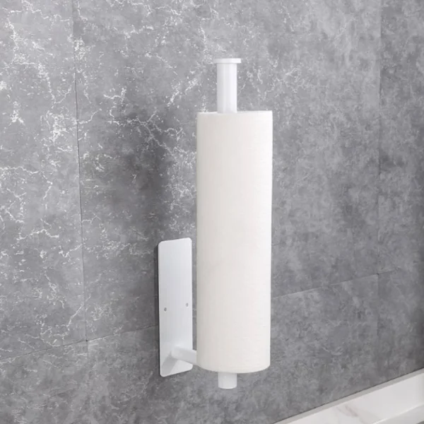 White Paper Roll Holder Adhesive Stainless Steel Black Brushed Gold Bathroom Toilet Kitchen Paper Towel Holder Tissue Hanging 4