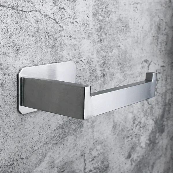 No-Drill Stainless Steel Wall-Mounted Square Tube Tissue Holder For The Bathroom Wall-Mounted Paper Roll Holder 1