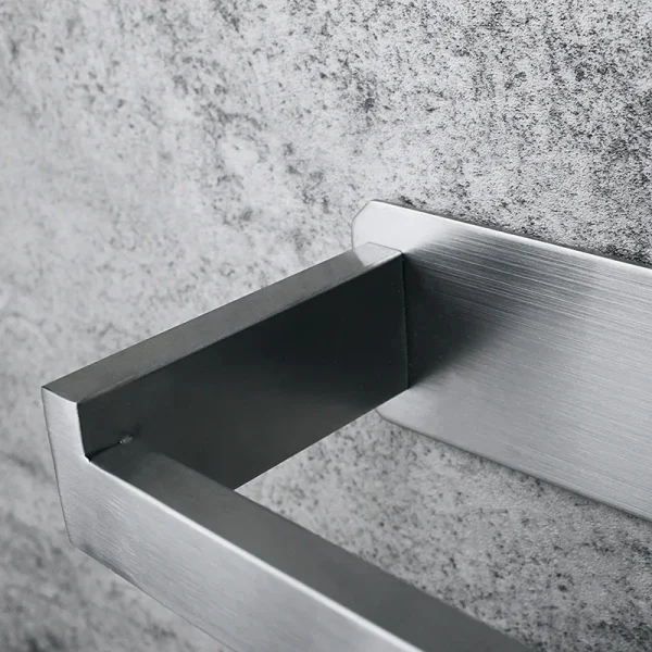 No-Drill Stainless Steel Wall-Mounted Square Tube Tissue Holder For The Bathroom Wall-Mounted Paper Roll Holder 4