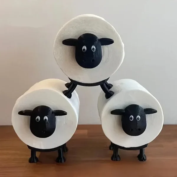 Sheep Shaped Toilet Paper Holder Stand Self Supporting Animal Decor Bathroom Tissue Roll Storage Cute Design 2025 3