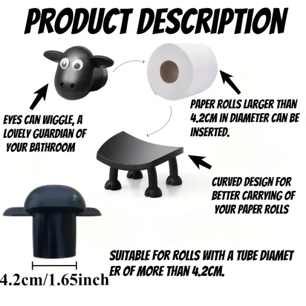 Sheep Shaped Toilet Paper Holder Stand Self Supporting Animal Decor Bathroom Tissue Roll Storage Cute Design 2025 5