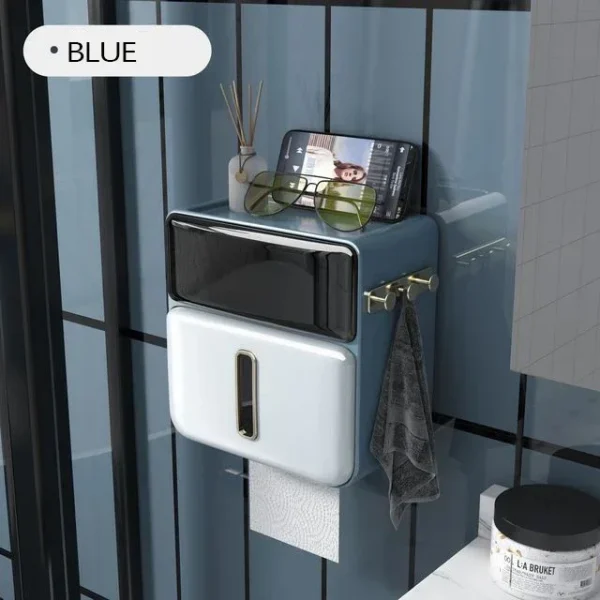 Paper Towel Toilet Paper Holder Waterproof Tissue Box Wall Mount Storage Shelf Rack Paper Storage Box Bathroom Accessories 1
