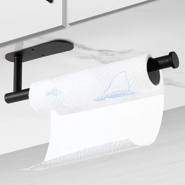 No Punching Toilet Paper Holder Paper Roll Towel Cling Film Organizer Under-cabinet Paper Towel Holder for Kitchen Bathroom 1