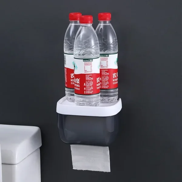 Punch-free Toilet Paper Holder Box Waterproof Storage Toilet Paper Storage Rack Paper Towel Kitchen Bathroom Storage Box 4