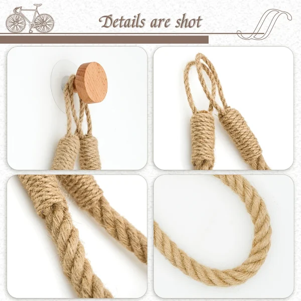 Vintage Towel Hanging Rope Toilet Paper Holder Home Hotel Bathroom Decoration Storage Rack Suction Cup Wall Mounted Movable 4