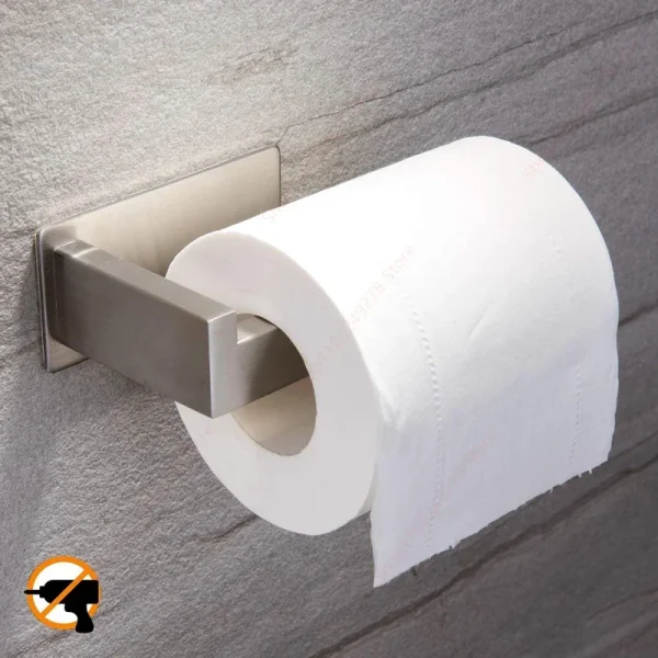 Matte Black Toilet Paper Holder no drill Tissue Roll Hanger 304 Stainless Steel Bathroom Accessories Self Adhesive Brushed Gold 3
