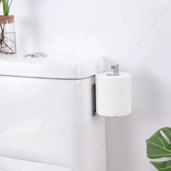 Matte Black Toilet Paper Holder no drill Tissue Roll Hanger 304 Stainless Steel Bathroom Accessories Self Adhesive Brushed Gold 5