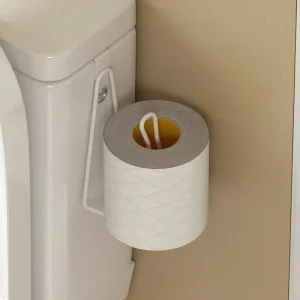 Toilet Roll Paper Holder Organizer Wall Mount Storage Stand Kitchen Bathroom No Drill Tissue Towel Dispenser Stainless 1