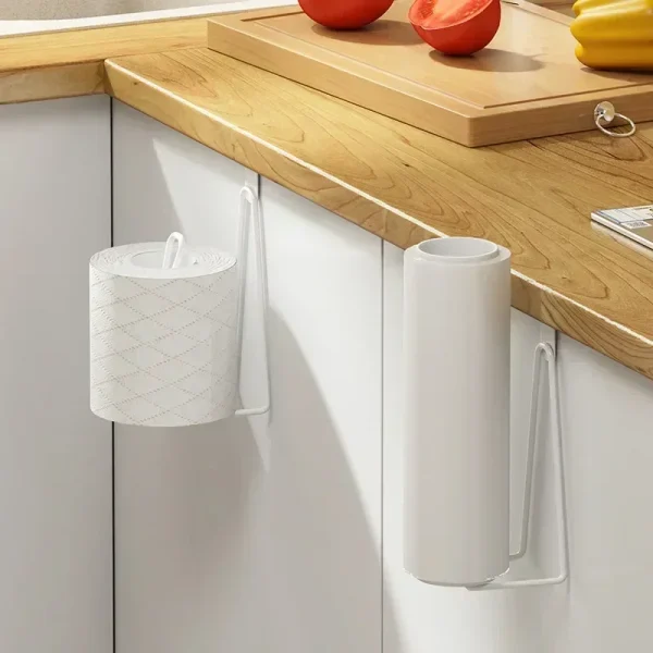 Toilet Roll Paper Holder Organizer Wall Mount Storage Stand Kitchen Bathroom No Drill Tissue Towel Dispenser Stainless 3