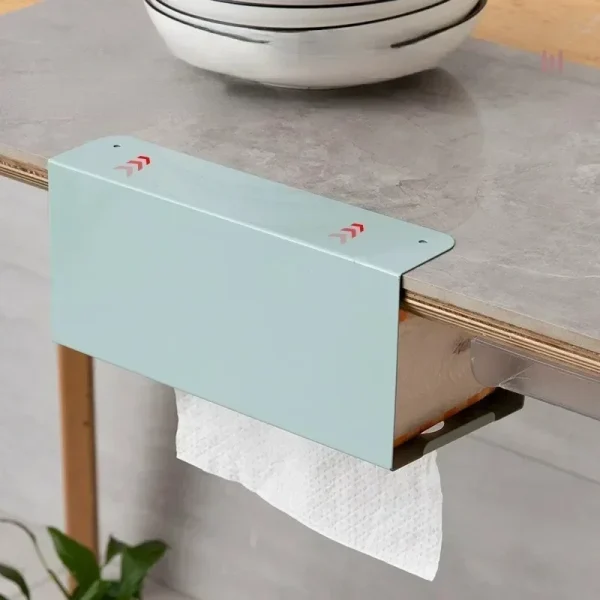 Multi-functional Tissue Box Under Cabinet Paper Towel Holder Iron Strong load-bearing Paper Towel Rack Desk Kitchen Accessories 3