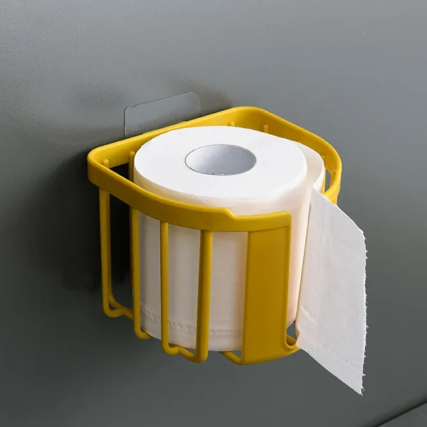 Self Adhesive Wall Mounted Roll Paper Box, Vintage Toilet Paper Holder, Strong Kitchen Basket, Bathroom Accessories 4