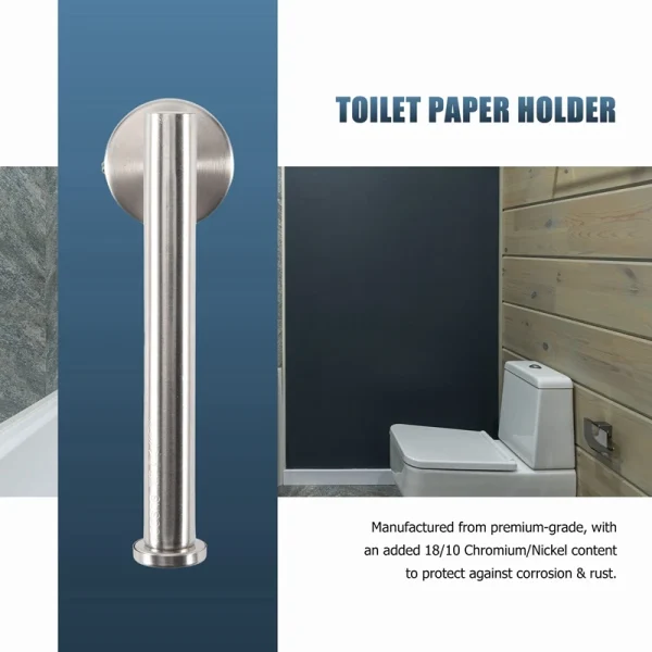 SUS 304 Stainless Steel Toilet Paper Holder,Round Tissue Holder,Paper Roll Dispenser 4