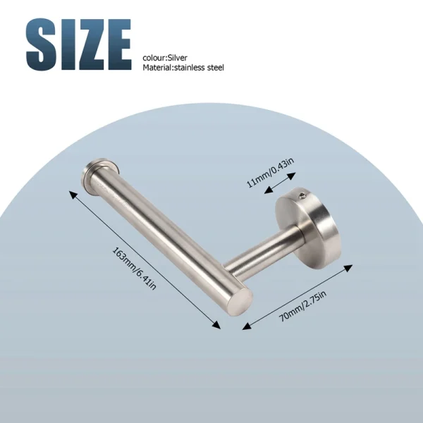 SUS 304 Stainless Steel Toilet Paper Holder,Round Tissue Holder,Paper Roll Dispenser 6