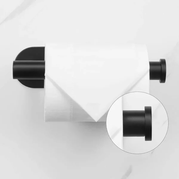 Adhesive Toilet Paper Holder 304 Stainless Steel Brushed Silver Paper Towel Roll Rack Matte Black Bathroom Kitchen Tissue Hanger 3