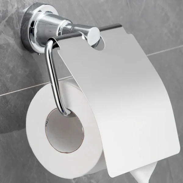 Zinc Alloy Stainless Steel Toilet Paper Holder Wall Mount Punching Bathroom Kitchen Tissue Roll Dispenser 3