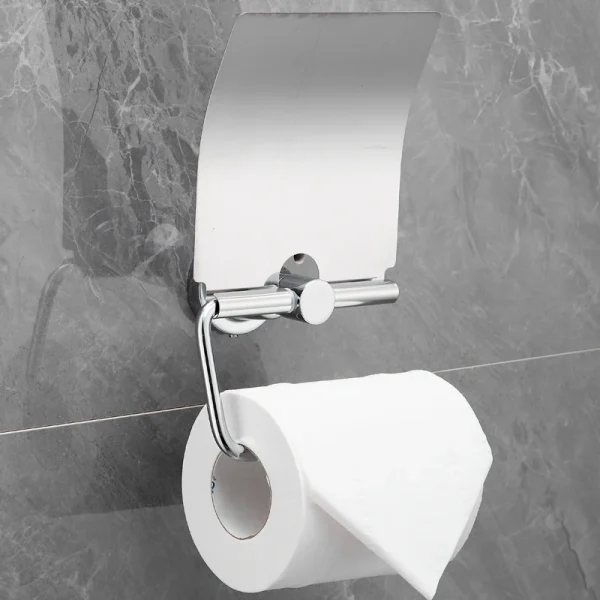 Zinc Alloy Stainless Steel Toilet Paper Holder Wall Mount Punching Bathroom Kitchen Tissue Roll Dispenser 5