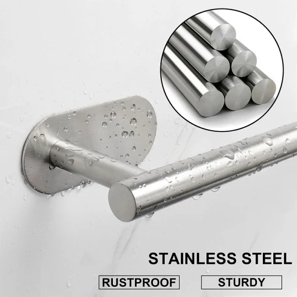 No Drilling Toilet Paper Holder SUS304 Stainless Steel Self Adhesive Wall Mount Tissue Towel Roll Dispenser for Bathroom Kitchen 5