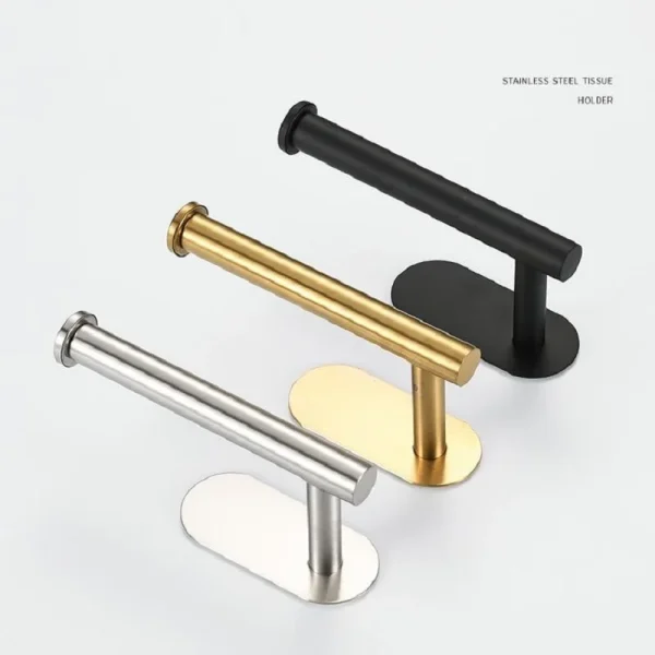 No Drilling Toilet Paper Holder SUS304 Stainless Steel Self Adhesive Wall Mount Tissue Towel Roll Dispenser for Bathroom Kitchen 6