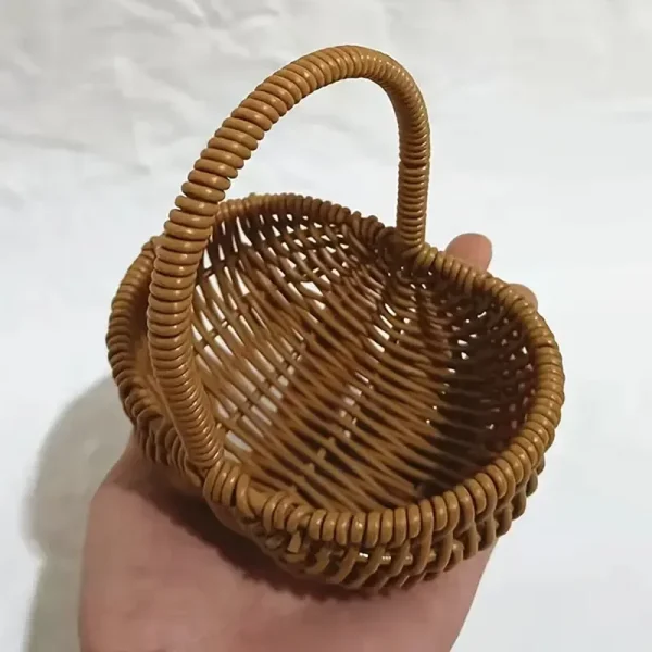 1pc Handwoven Flower Basket, Floral Decoration Dried Artificial Flower Gift Handwoven Basket, Handmade Fruit Basket 5