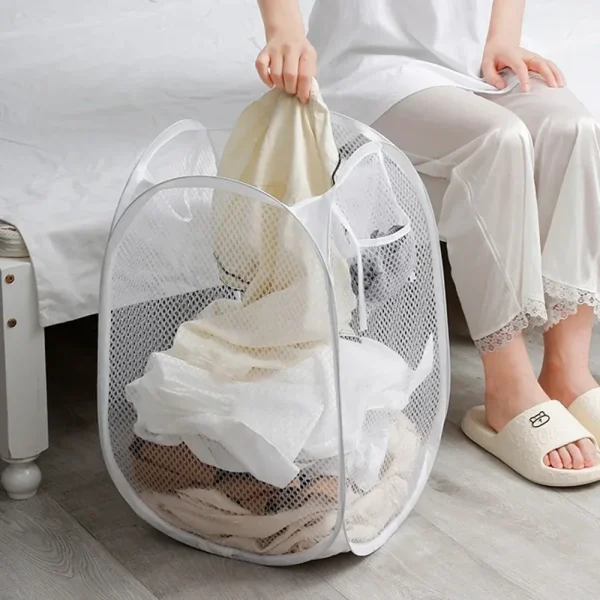 Dirty Clothes Basket Skeleton Ventilated Foldable Easy Storage Portable Large Capacity Clothes Basket 2