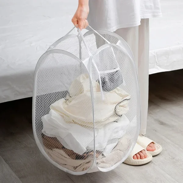 Dirty Clothes Basket Skeleton Ventilated Foldable Easy Storage Portable Large Capacity Clothes Basket 3