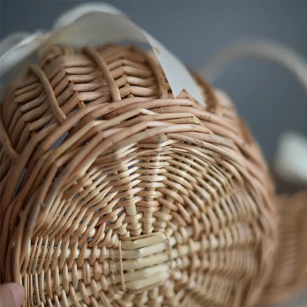 Woven Flower Basket Rattan Storage Basket Flower Girl Hand Basket Handmade Flower Basket For Home Wedding Decor 6