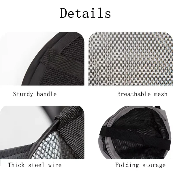 Mesh Laundry Portable Hamper Wide Opening Dirty Clothes Storage Box Dorm Travel Items Laundry Basket 4