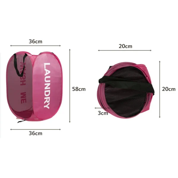 Mesh Laundry Portable Hamper Wide Opening Dirty Clothes Storage Box Dorm Travel Items Laundry Basket 6