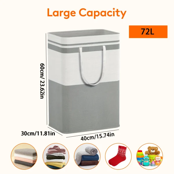 1/2/3/4/5 PCS Laundry Basket with Handle Waterproof Laundry Hamper 72L Capacity Foldable Clothes Sundries Organizer Storage Box 2