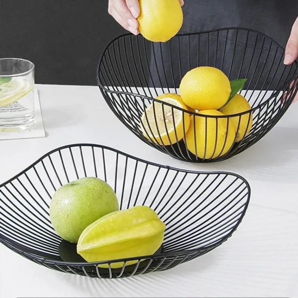 Metal Fruit Basket Simple Fruit Basin Multi-Size Iron Snack Bread Vegetable Storage Bowls Kitchen Eggs Dessert Holder Organizer 1