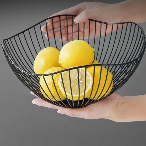 Metal Fruit Basket Simple Fruit Basin Multi-Size Iron Snack Bread Vegetable Storage Bowls Kitchen Eggs Dessert Holder Organizer 2