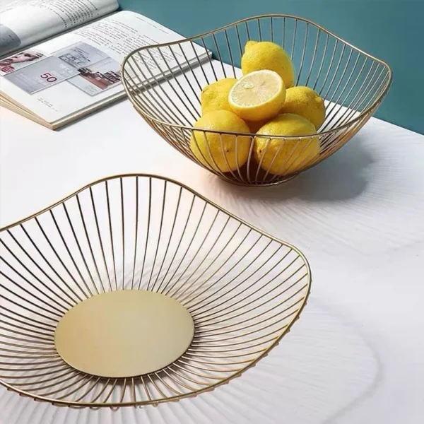 Metal Fruit Basket Simple Fruit Basin Multi-Size Iron Snack Bread Vegetable Storage Bowls Kitchen Eggs Dessert Holder Organizer 4