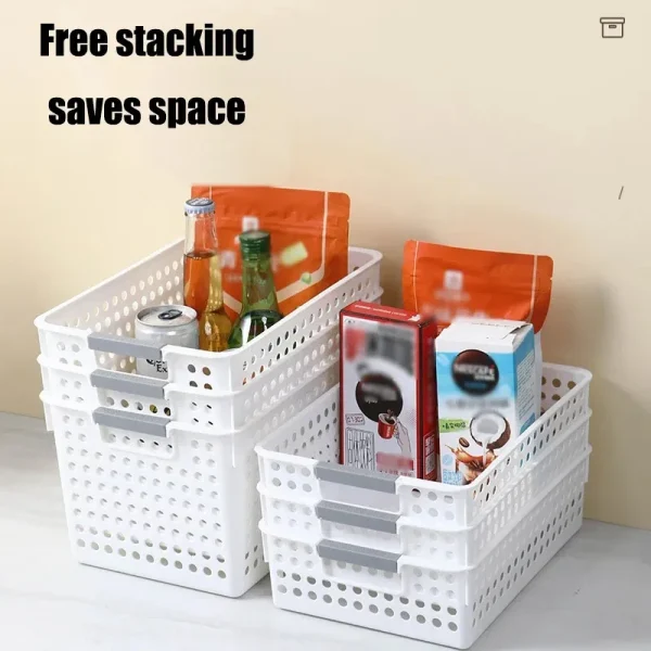 Household miscellaneous items storage basket snack toy storage box plastic shelf kitchen tabletop minimalist storage box 1