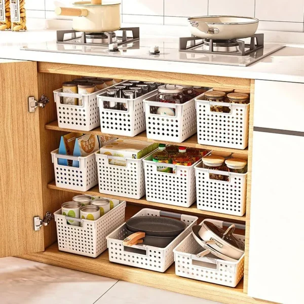 Household miscellaneous items storage basket snack toy storage box plastic shelf kitchen tabletop minimalist storage box 3