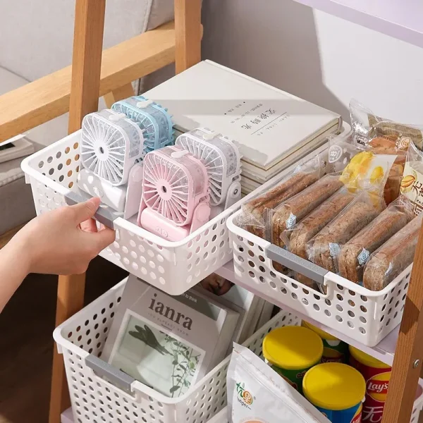 Household miscellaneous items storage basket snack toy storage box plastic shelf kitchen tabletop minimalist storage box 4