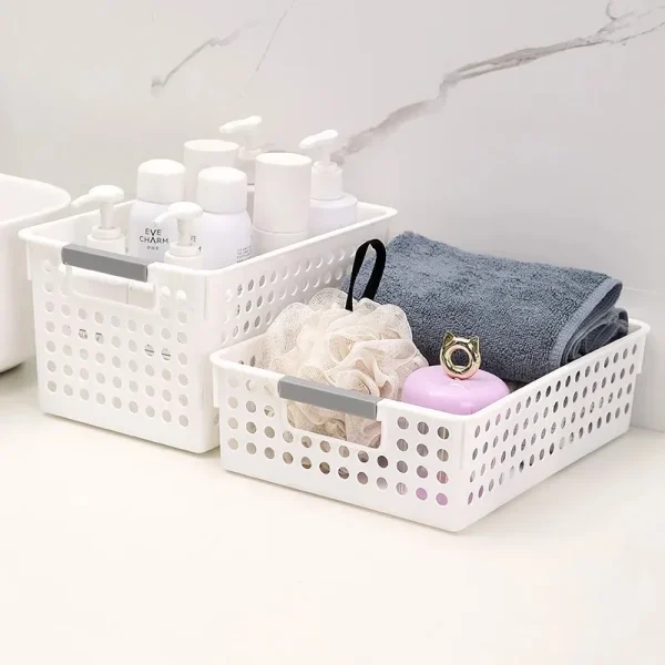 Household miscellaneous items storage basket snack toy storage box plastic shelf kitchen tabletop minimalist storage box 5