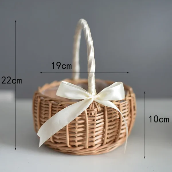 Woven Flower Basket Rattan Storage Basket Flower Girl Hand Basket Handmade Flower Basket For Home Wedding Decor 4