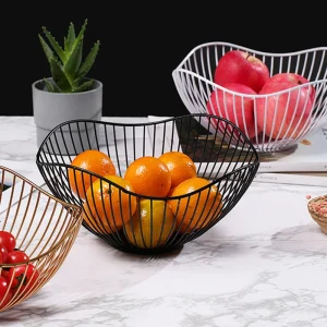 Fruit Durable Metal Wire Bowl Nordic Style Iron Home Snac Bread Dining Table Indoor Cosmetic Storage Basket 1