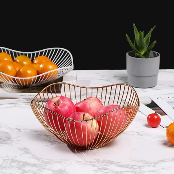 Fruit Durable Metal Wire Bowl Nordic Style Iron Home Snac Bread Dining Table Indoor Cosmetic Storage Basket 2