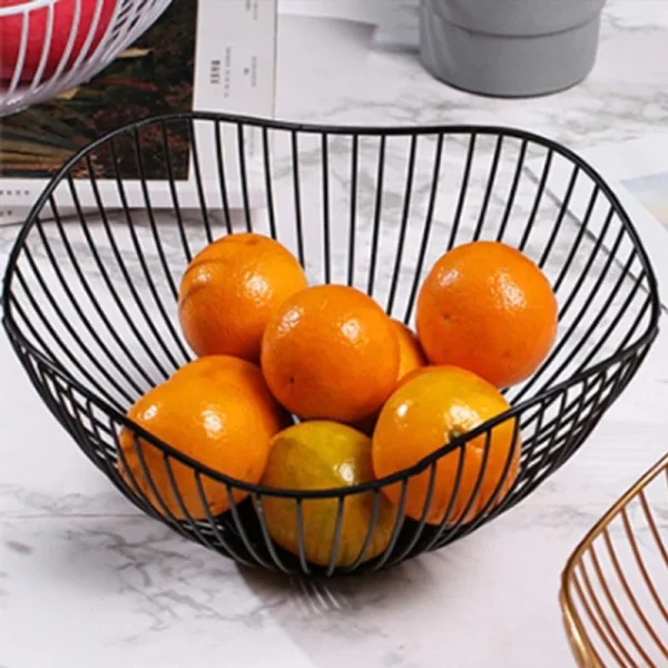 Fruit Durable Metal Wire Bowl Nordic Style Iron Home Snac Bread Dining Table Indoor Cosmetic Storage Basket 5
