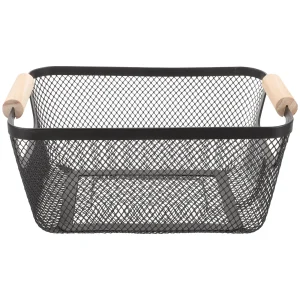 Small Rectangular Black Wire Baskets For Metal Mesh Basket Storage Bins Bathroom ganizer Farmhouse Decorative Baskets With 1