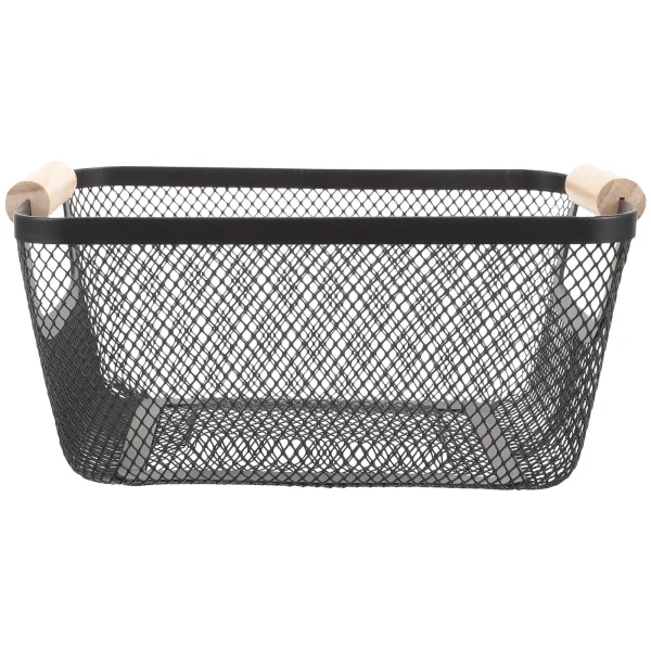 Small Rectangular Black Wire Baskets For Metal Mesh Basket Storage Bins Bathroom ganizer Farmhouse Decorative Baskets With 3